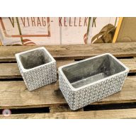 beton kocka kaspó etno 