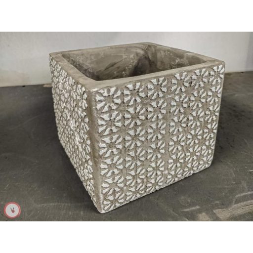 beton kocka kaspó etno 