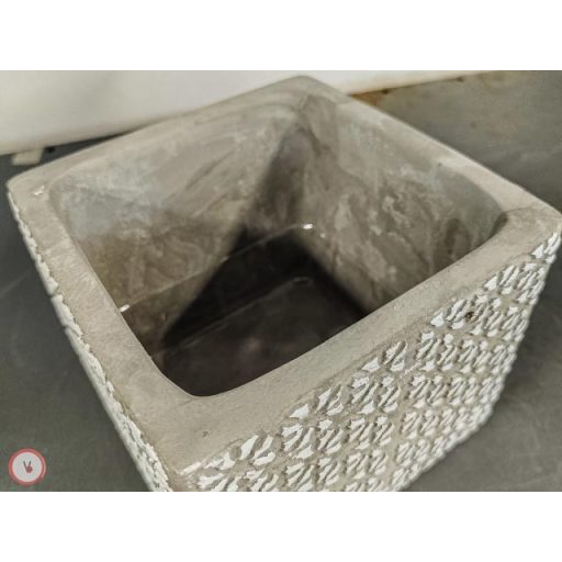 beton kocka kaspó etno 