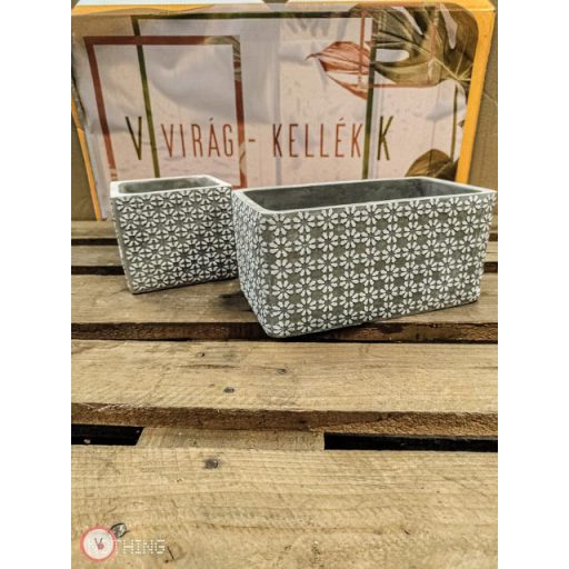beton kocka kaspó etno 
