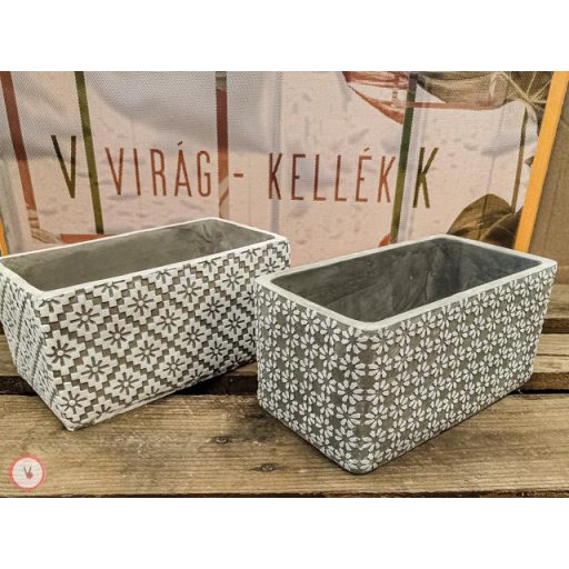 beton kocka kaspó etno 