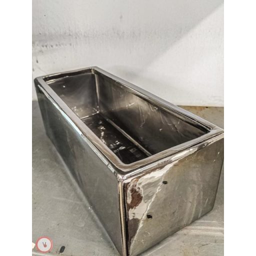 kerámia tégla tál fényes ezüst   